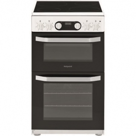 Hotpoint HD5V93CCW 50cm Double Oven Electric Cooker With Ceramic Hob - White - 0