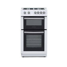 Montpellier MDG500LW 50cm Gas Double Oven in White - 1