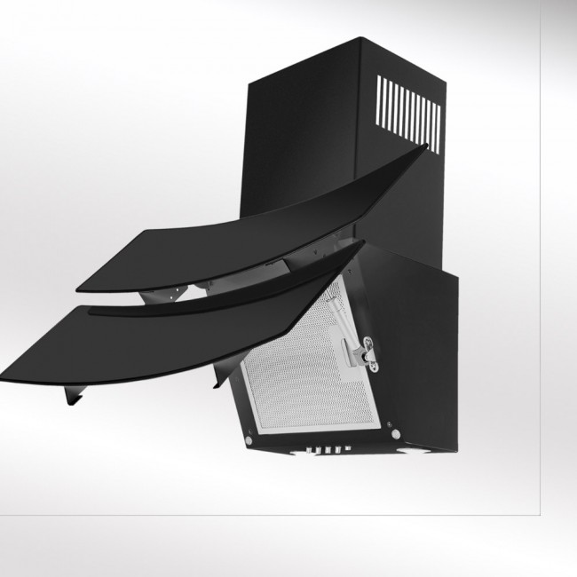 Luxair 60cm Angled Black Glass Hood  thumbnail image